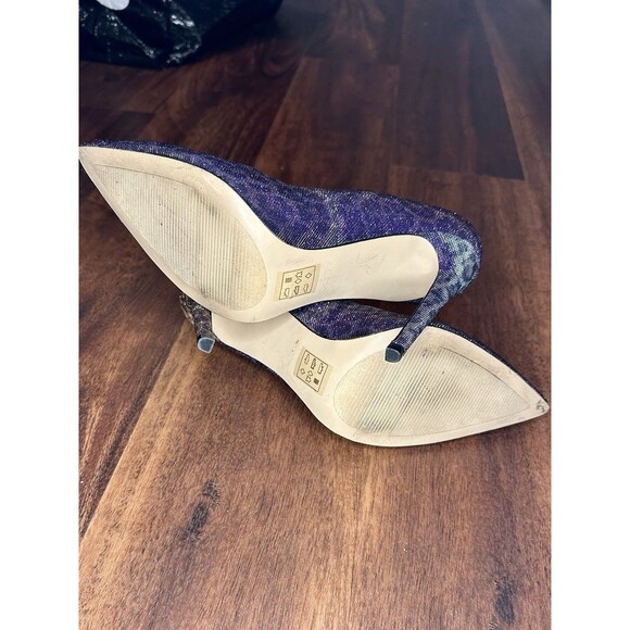 Aldo "Hanrietta" Purple Sparkly Leopard Print Pointy Toe Stiletto Heels Sz 9 EUC - Picture 6 of 6